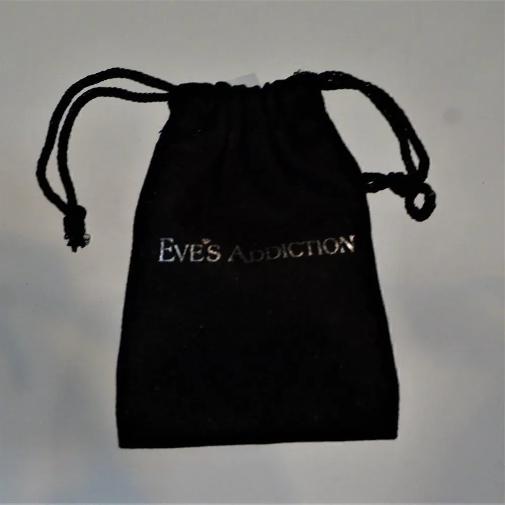 Eves Addiction Vintage Dust Bag Jewelry Storage Black Velour Drawstring
